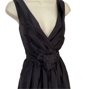White House Black Market 100% Silk Fit Flare Sleeveless Taffeta Cocktail Dress 8